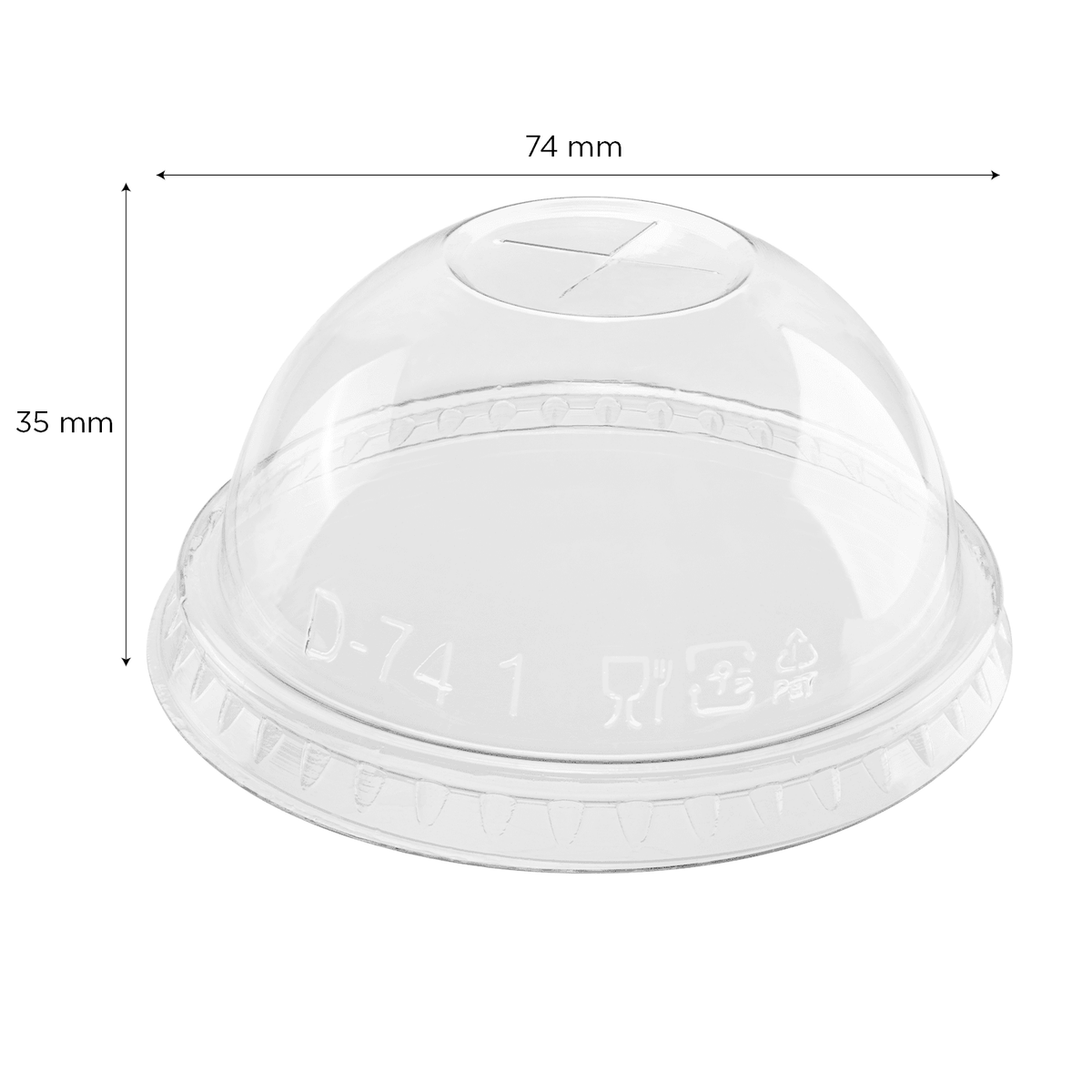 Karat 7 oz Plastic Dome Cup Lids, PET, 74 mm — 1,000 ct — product photo 6