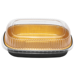Karat 72 oz Black and Gold Aluminum Pans with PET Dome Lids — 50 sets — product photo 2