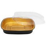 Karat 72 oz Black and Gold Aluminum Pans with PET Dome Lids — 50 sets — product photo 6