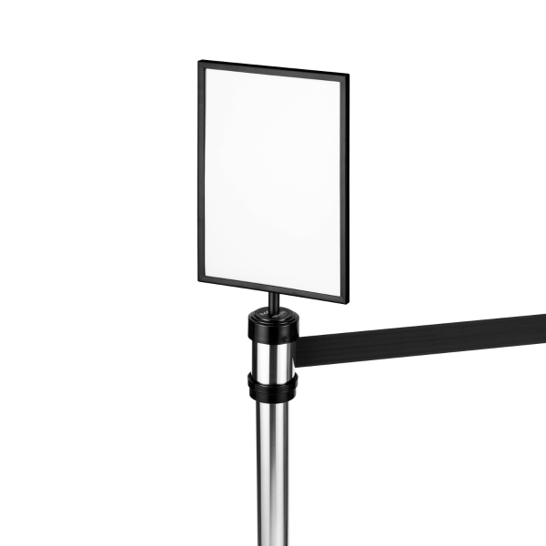 Karat 8.5" x 12.5" Guidance Stanchion Sign Holder — Black — product photo 3