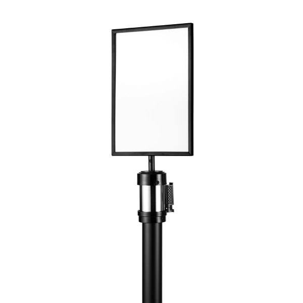 Karat 8.5" x 12.5" Guidance Stanchion Sign Holder — Black — product photo 4