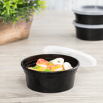 Karat 8 oz Deli Containers with Lids, Injection Molded PP, Black — 240 sets