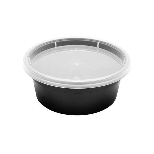 Karat 8 oz Deli Containers with Lids, Injection Molded PP, Black — 240 sets — product photo 2