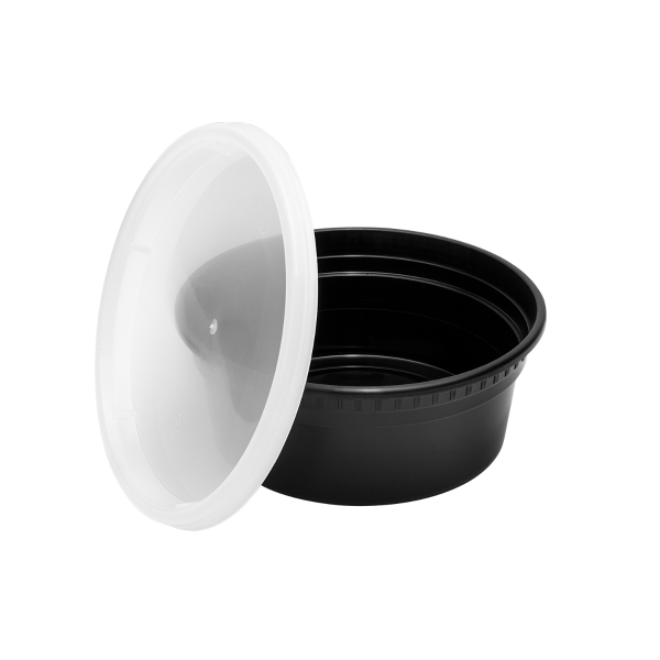 Karat 8 oz Deli Containers with Lids, Injection Molded PP, Black — 240 sets — product photo 5