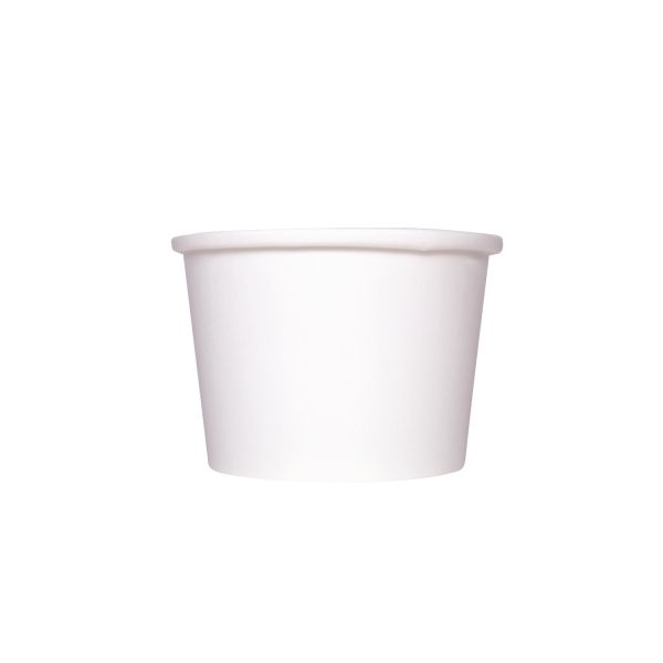 Karat 8 oz Gourmet Paper Food Container, White, 96 mm — 1,000 ct — product photo 3