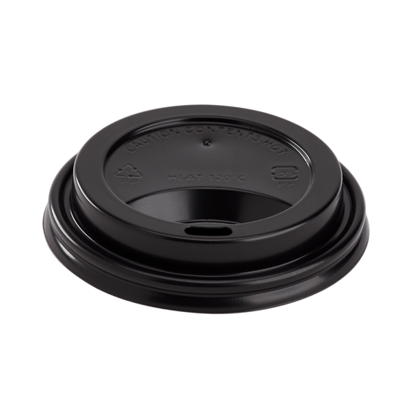 Karat 8 oz Paper Coffee Cup Lids, 80 mm, PP, Black — 1,000 ct — product photo 2