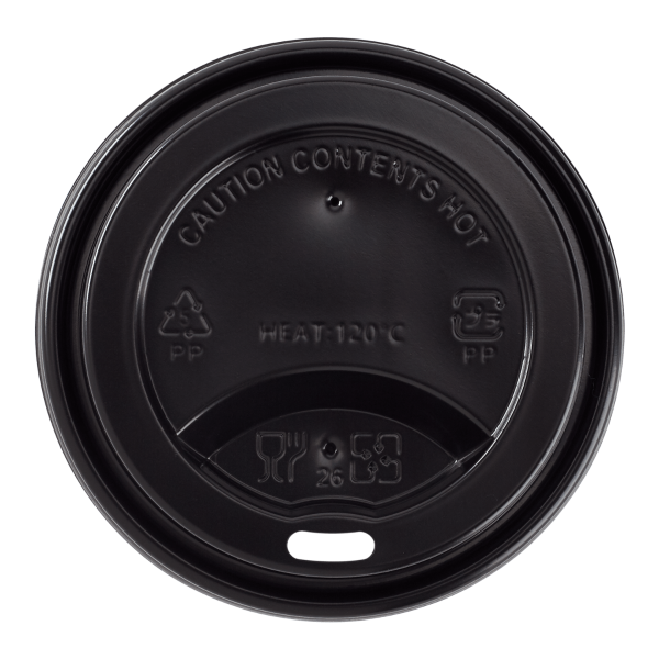 Karat 8 oz Paper Coffee Cup Lids, 80 mm, PP, Black — 1,000 ct — product photo 4