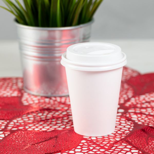 Karat 8 oz Paper Coffee Cup Lids, 80 mm, PP, White — 1,000 ct