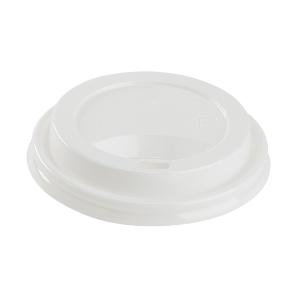 Karat 8 oz Paper Coffee Cup Lids, 80 mm, PP, White — 1,000 ct — product photo 2