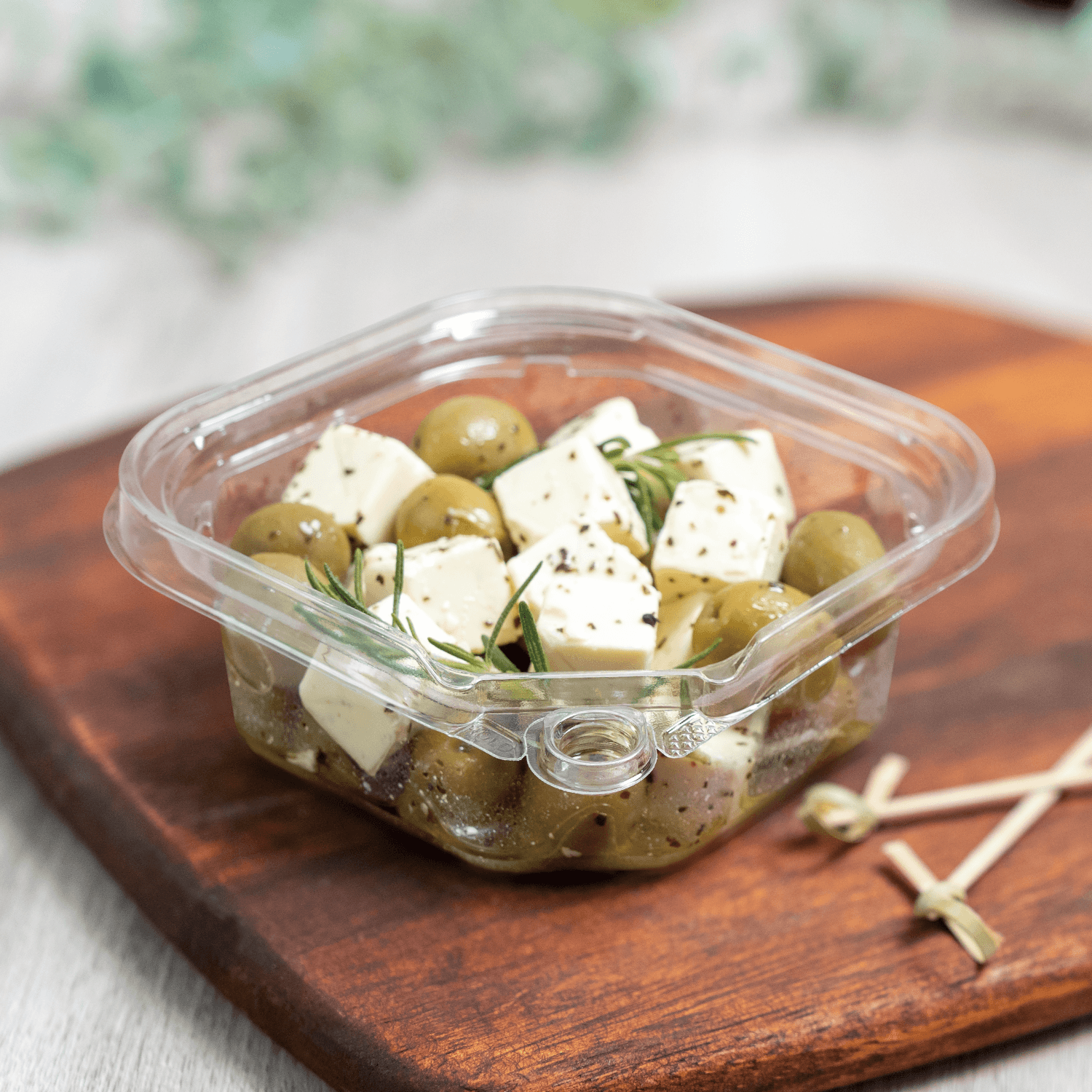 Karat 8 oz PET Tamper Resistant Square Container, Clear — 400 ct