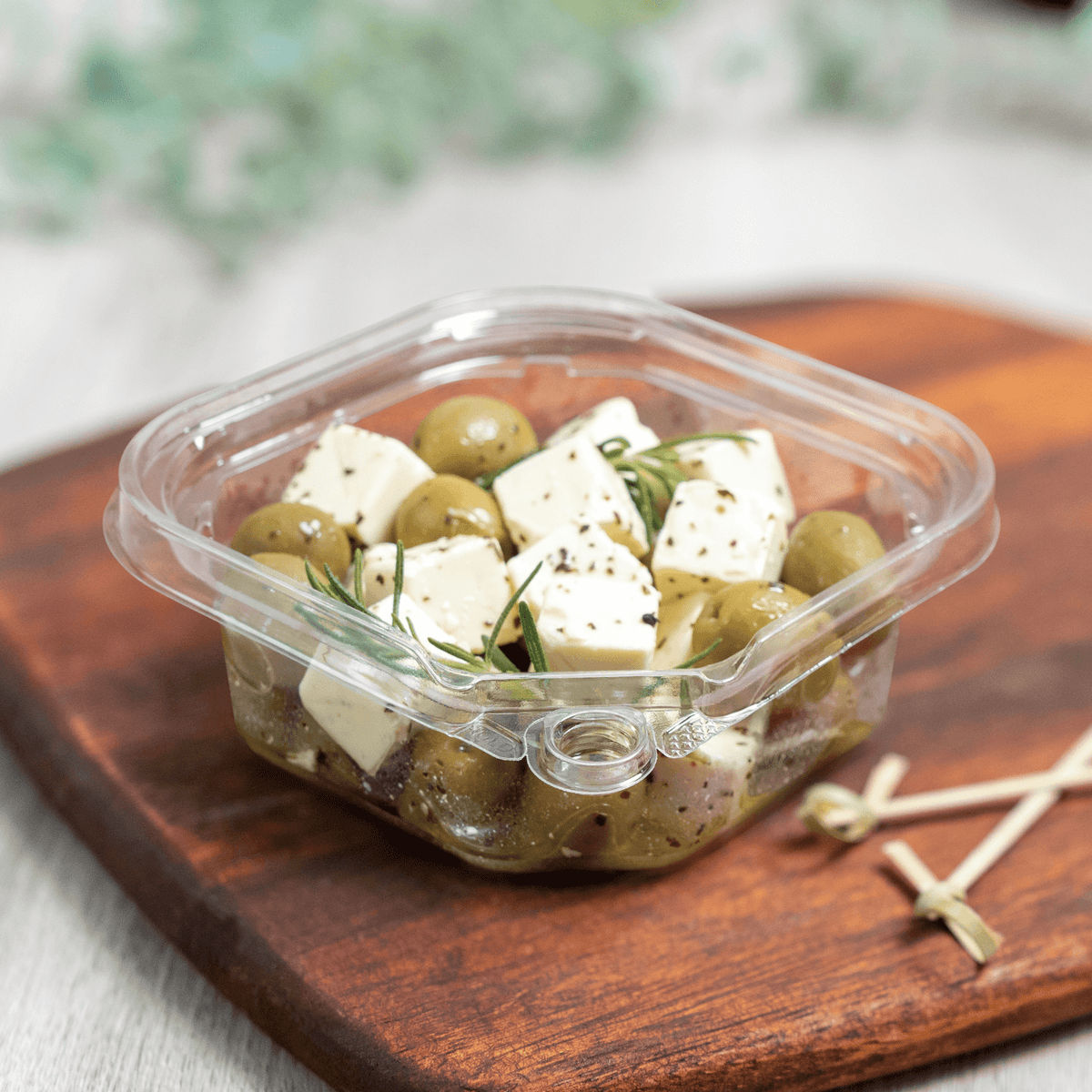 Karat 8 oz PET Tamper Resistant Square Container, Clear — 400 ct