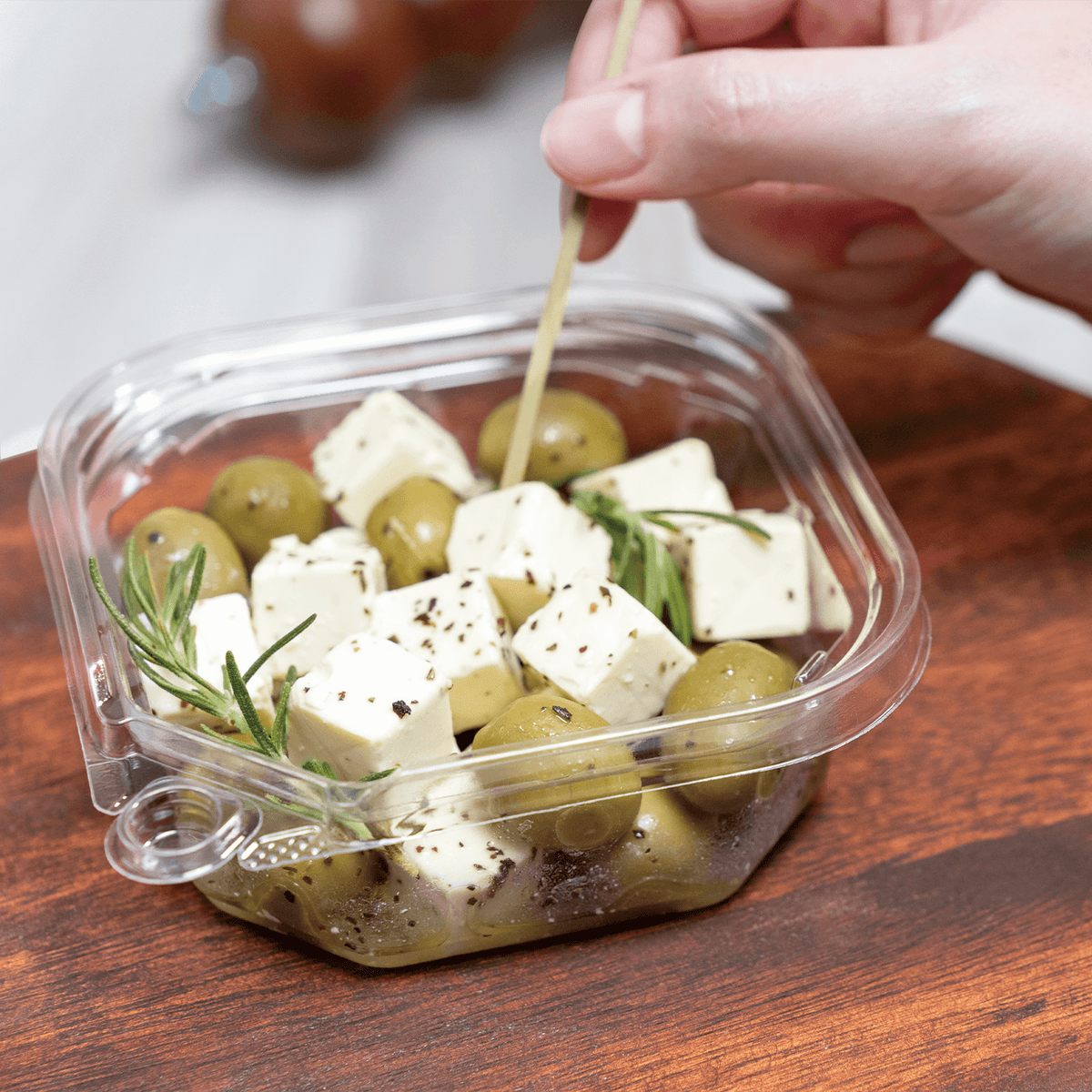 Karat 8 oz PET Tamper Resistant Square Container, Clear — 400 ct — product photo 3
