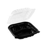 Karat 8" x 8" 3-Compartment Premium PP Hinged Container — 150 ct — product photo 9