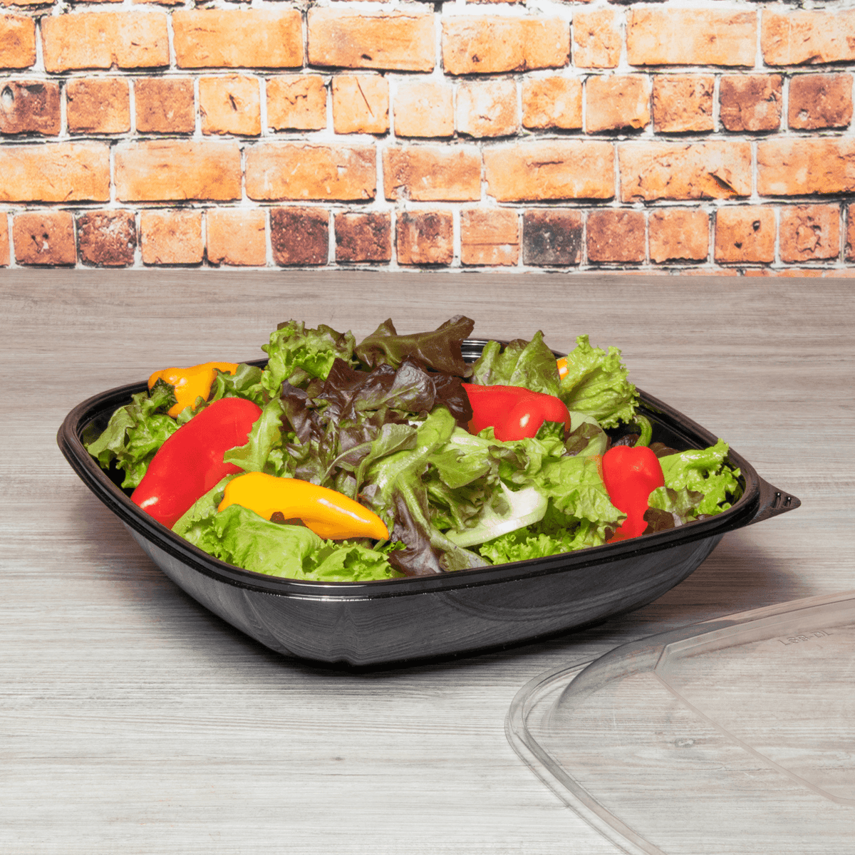 Karat 80 oz Square Disposable Salad Bowls, PET, Black — 50 ct — product photo 3