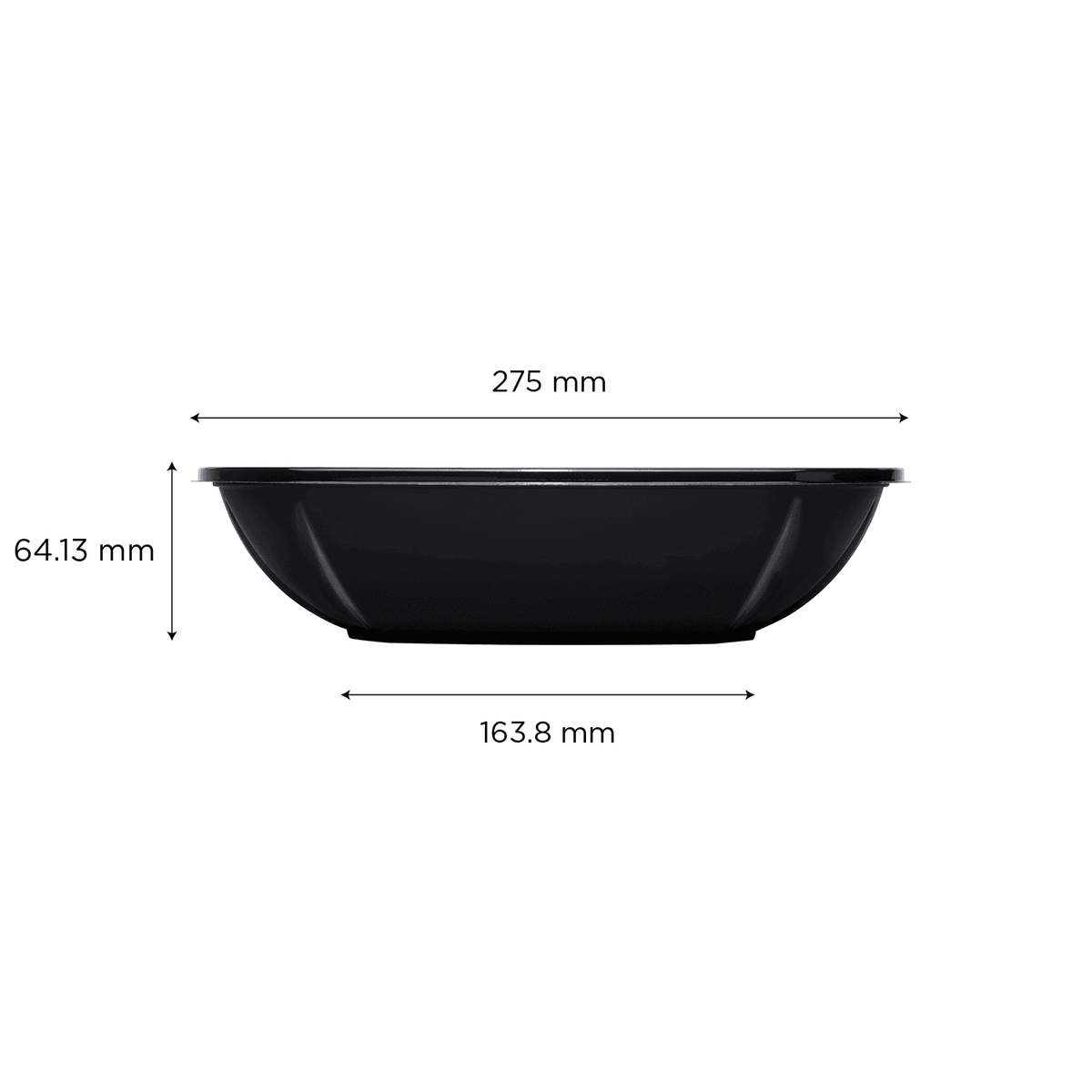 Karat 80 oz Square Disposable Salad Bowls, PET, Black — 50 ct — product photo 4