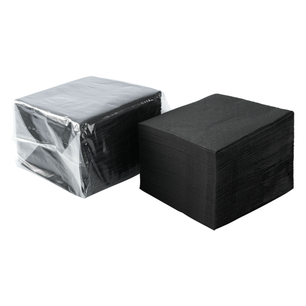 Karat 9.5" x9.5" Beverage Napkins, Black — 4,000 ct — product photo 2