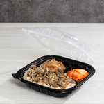 Karat 9" x 9" 3-Compartment Premium PP Hinged Container — 150 ct — product photo 3