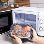 Karat 9" x 9" 3-Compartment Premium PP Hinged Container — 150 ct — product photo 4