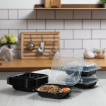 Karat 9" x 9" 3-Compartment Premium PP Hinged Container — 150 ct — product photo 5