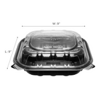 Karat 9" x 9" 3-Compartment Premium PP Hinged Container — 150 ct — product photo 6