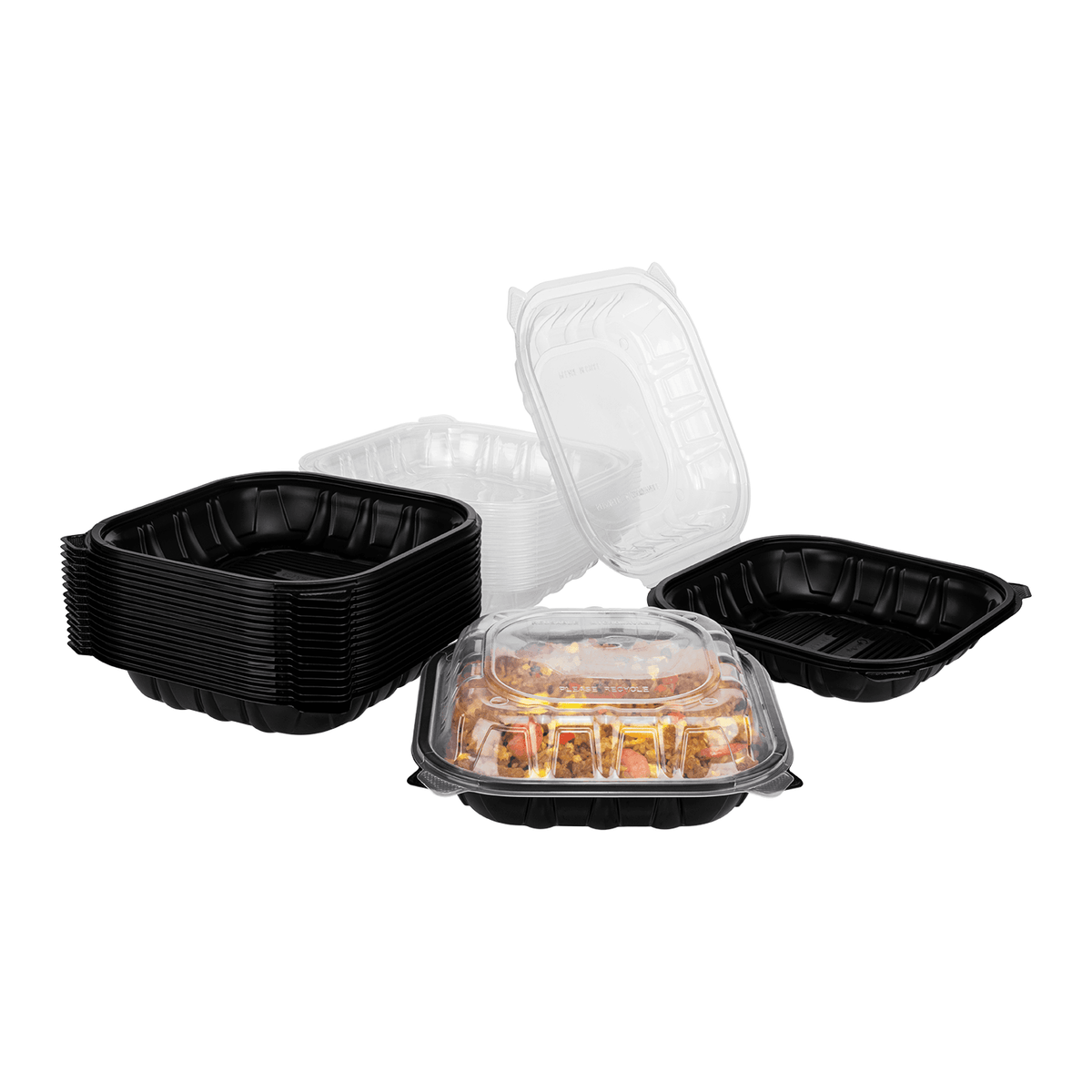 Karat 9" x 9" Premium PP Hinged Container — 150 ct — product photo 2
