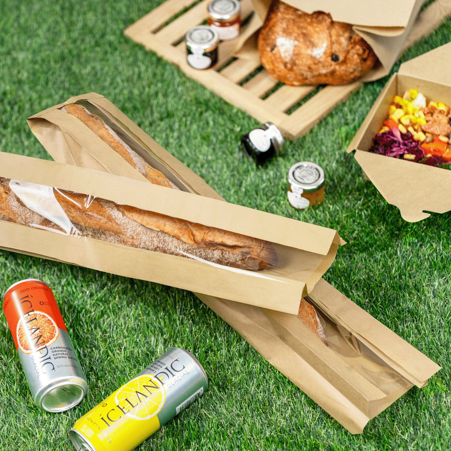 Karat Baguette Windowed Bread Bag — 500 ct