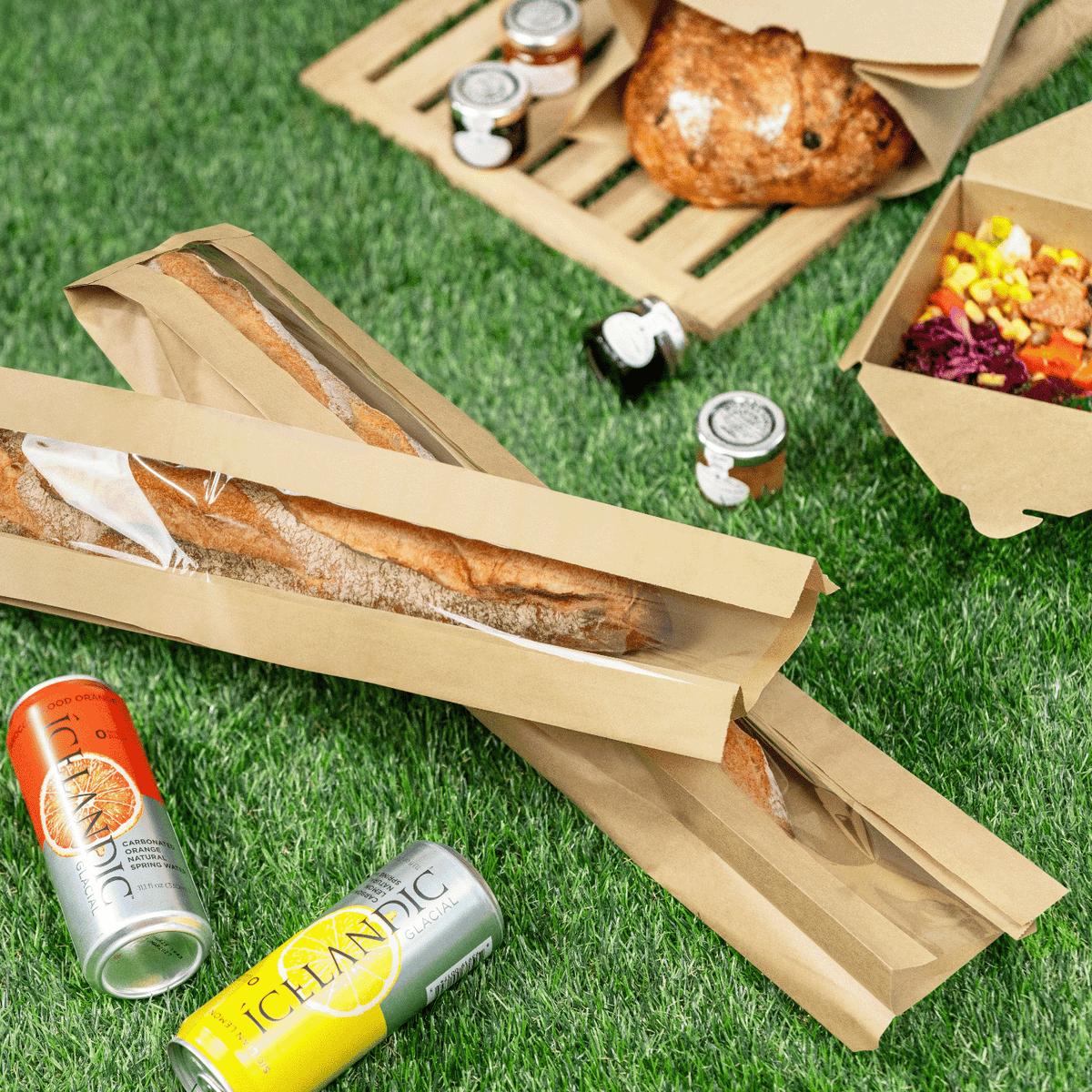 Karat Baguette Windowed Bread Bag — 500 ct