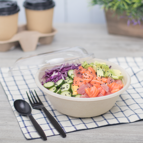 Karat Bowl Lids, For 24-40 oz Molded Fiber Bowl, PET, 204.4 mm — 200 ct
