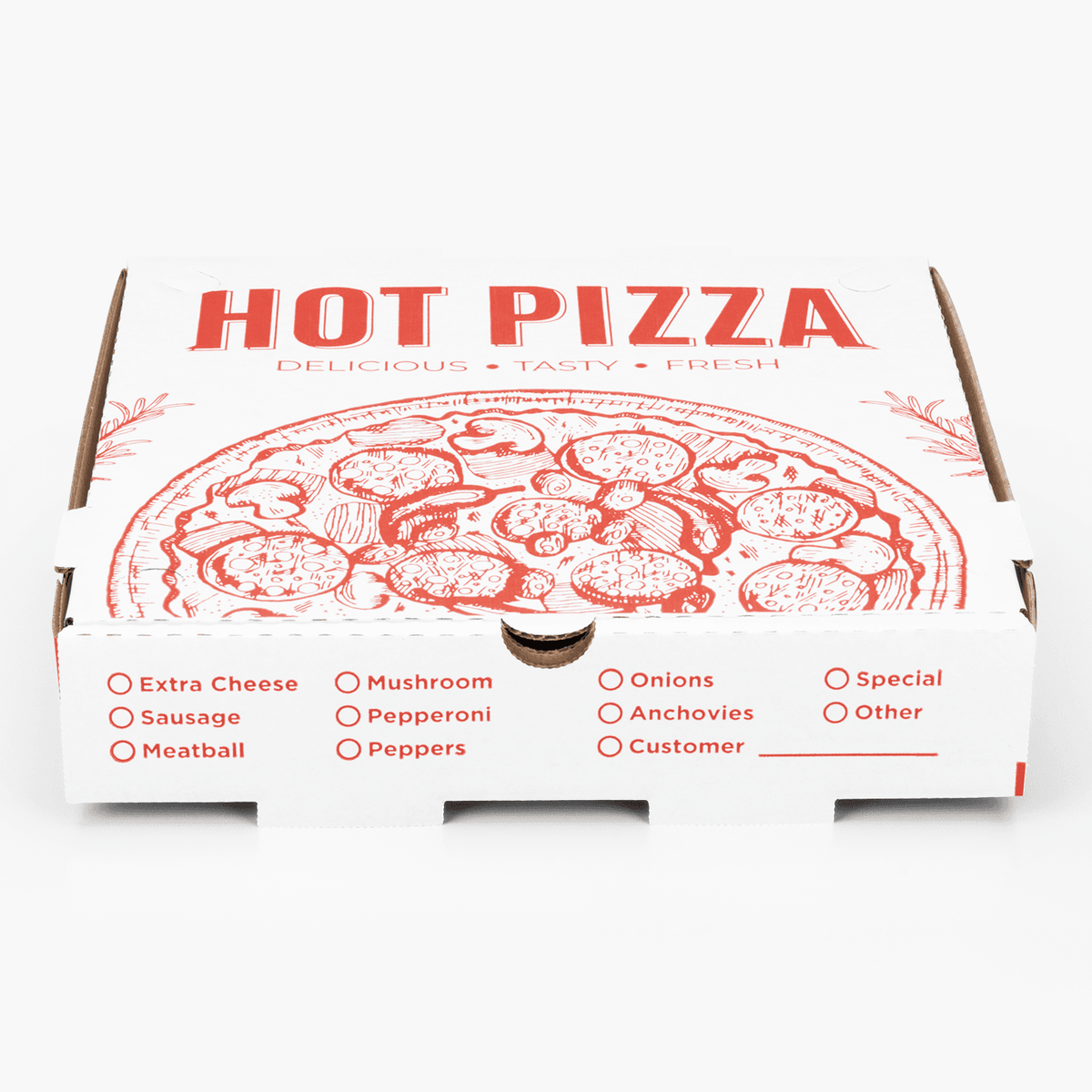 Karat Corrugated Pizza Box, 10''x10''x2'', Generic Print — 50 ct — product photo 2