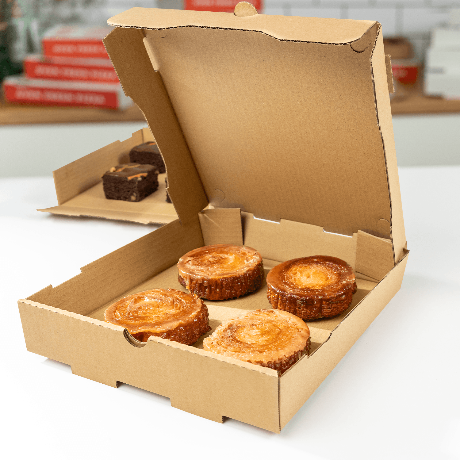 Karat Corrugated Pizza Box, 10''x10''x2'', Kraft — 50 ct