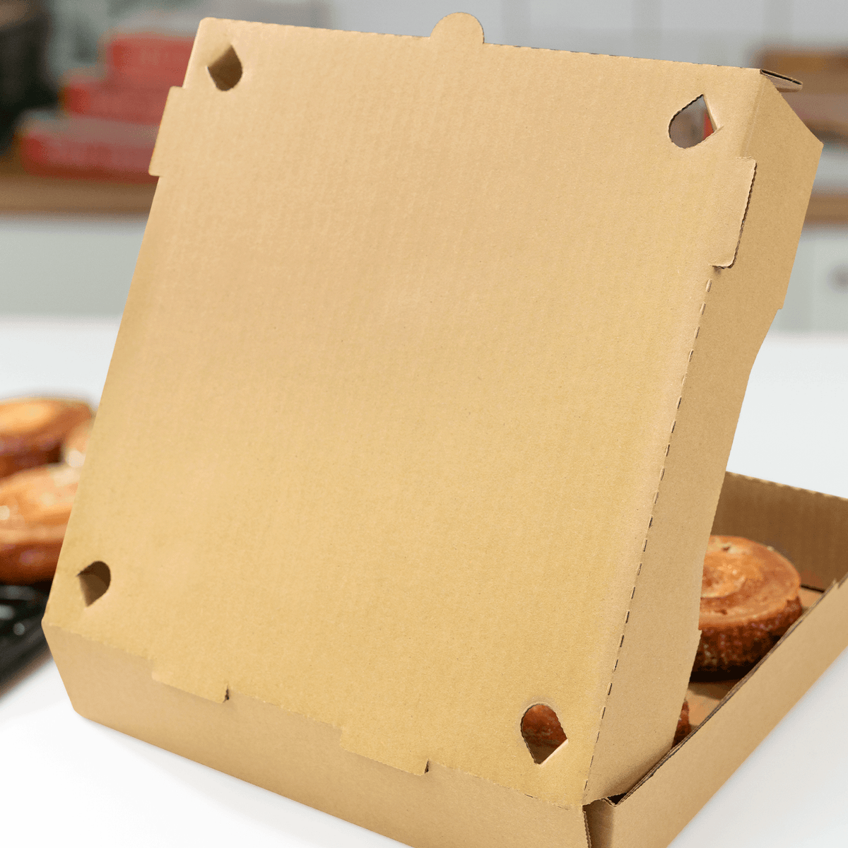 Karat Corrugated Pizza Box, 10''x10''x2'', Kraft — 50 ct — product photo 4