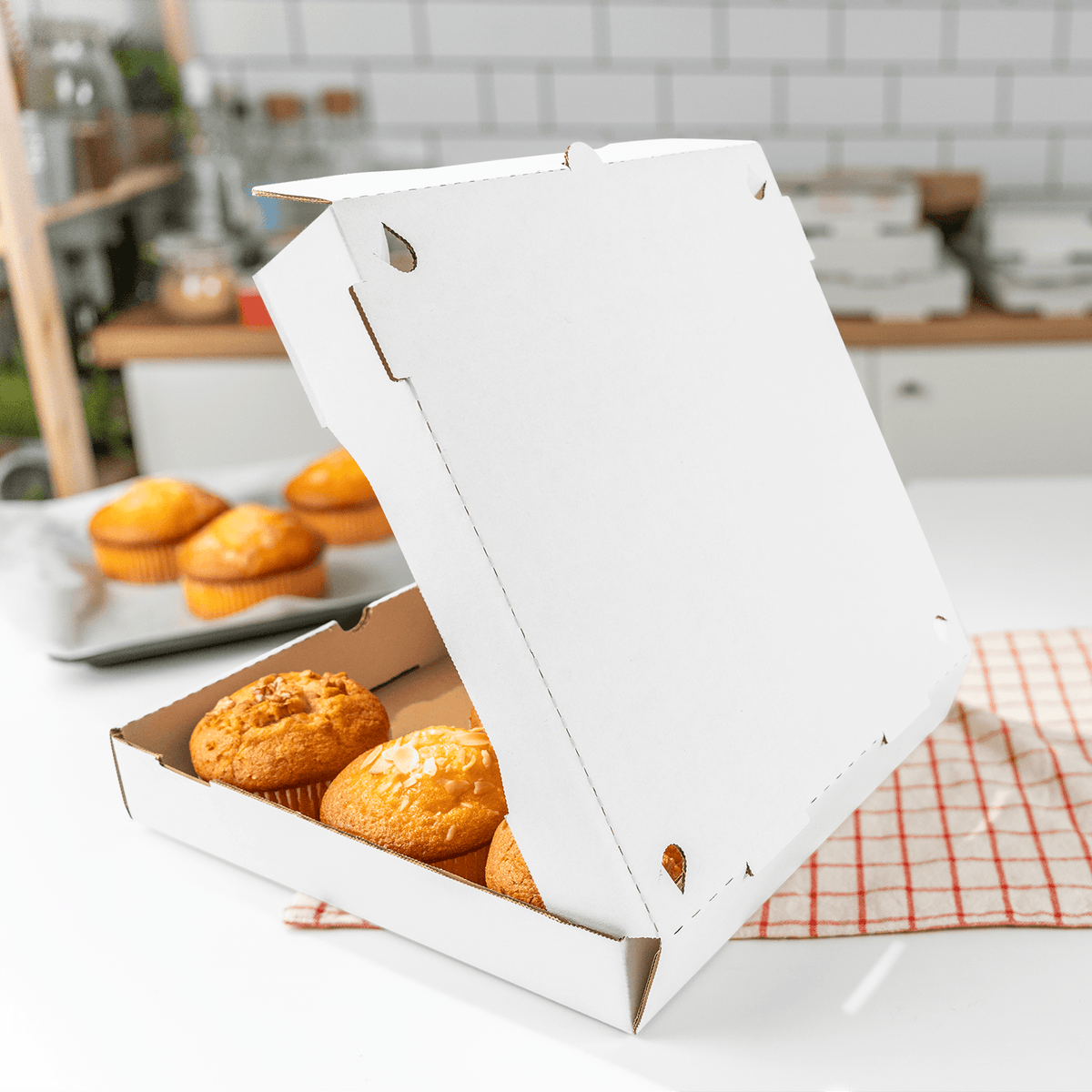 Karat Corrugated Pizza Box, 12''x12''x2'', White — 50 ct — product photo 4