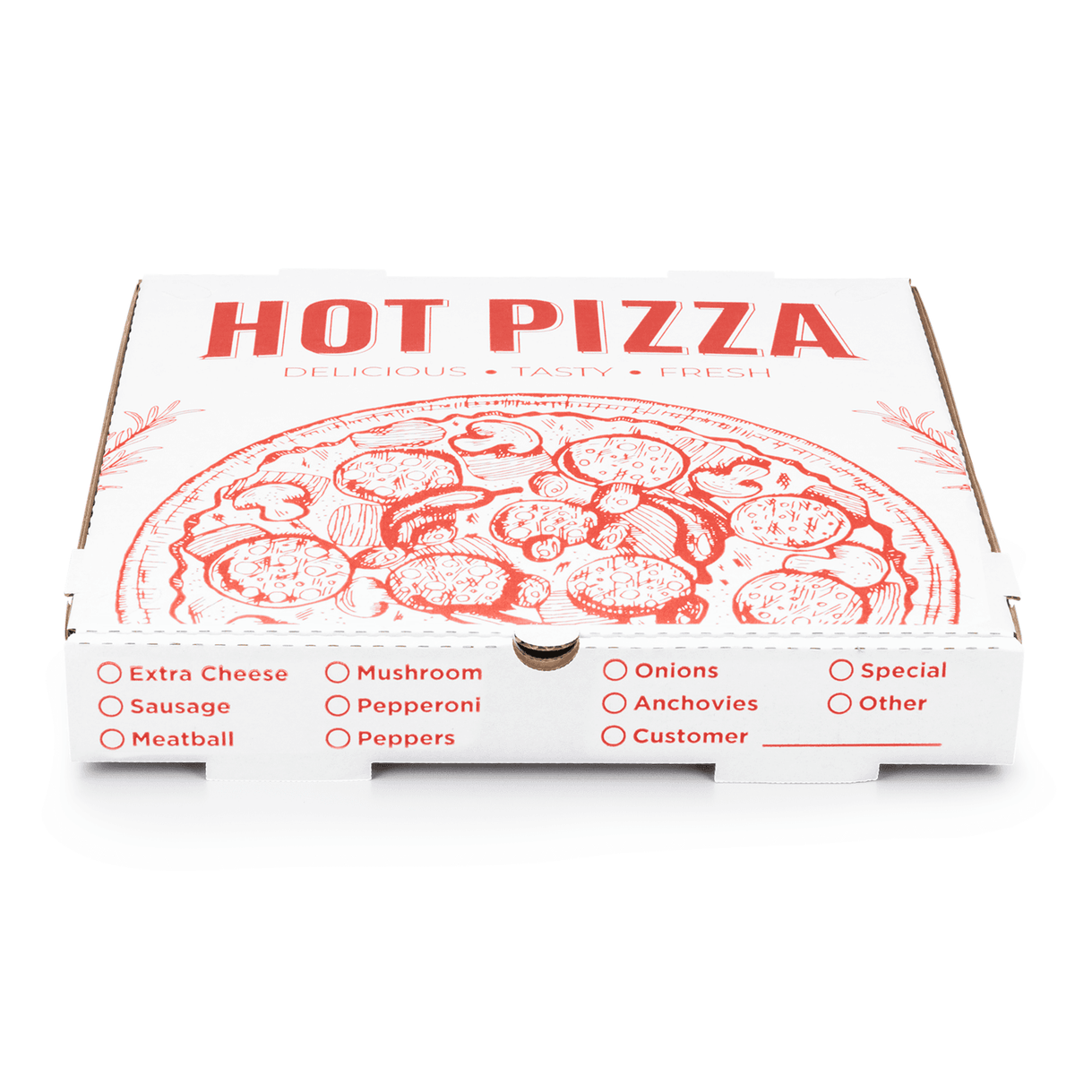 Karat Corrugated Pizza Box, 14''x14''x2'', Generic Print — 50 ct — product photo 2