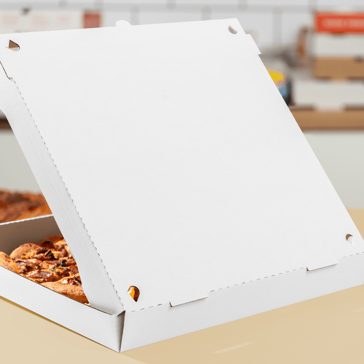 Karat Corrugated Pizza Box, 16''x16''x2'', White — 50 ct — product photo 3
