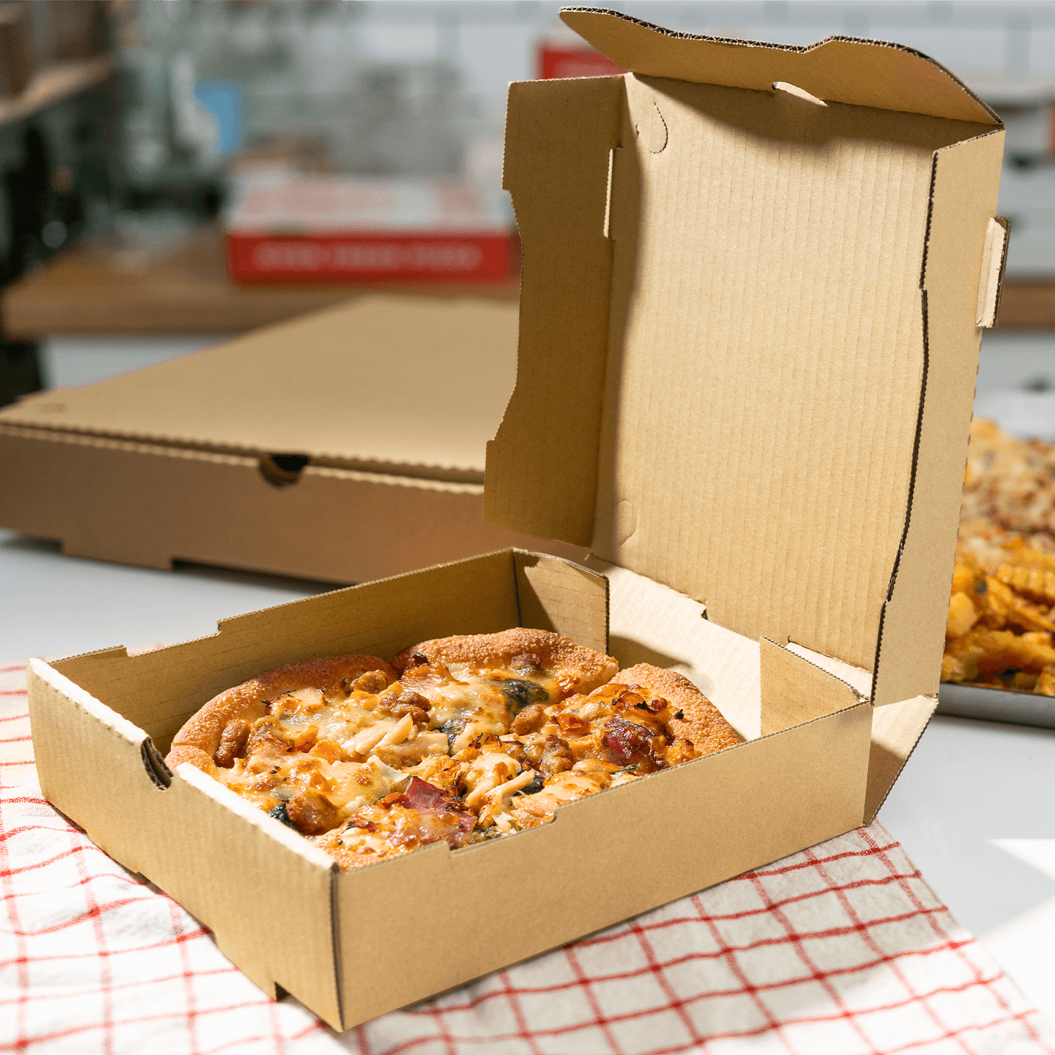 Karat Corrugated Pizza Box, 8''x8''x2'', Kraft — 50 ct