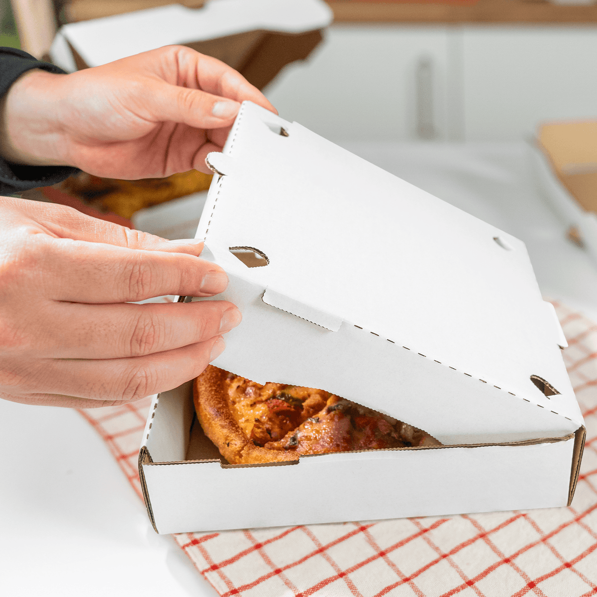Karat Corrugated Pizza Box, 8''x8''x2'', White — 50 ct — product photo 3