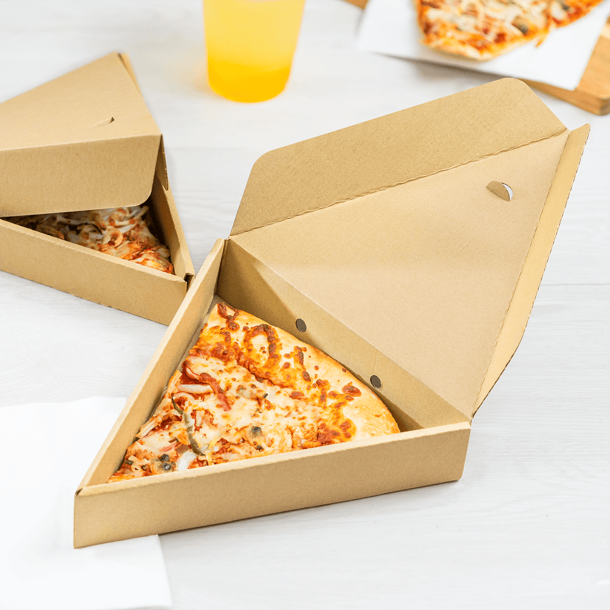 Karat Corrugated Pizza Slice Box, Kraft — 100 ct — product photo 3
