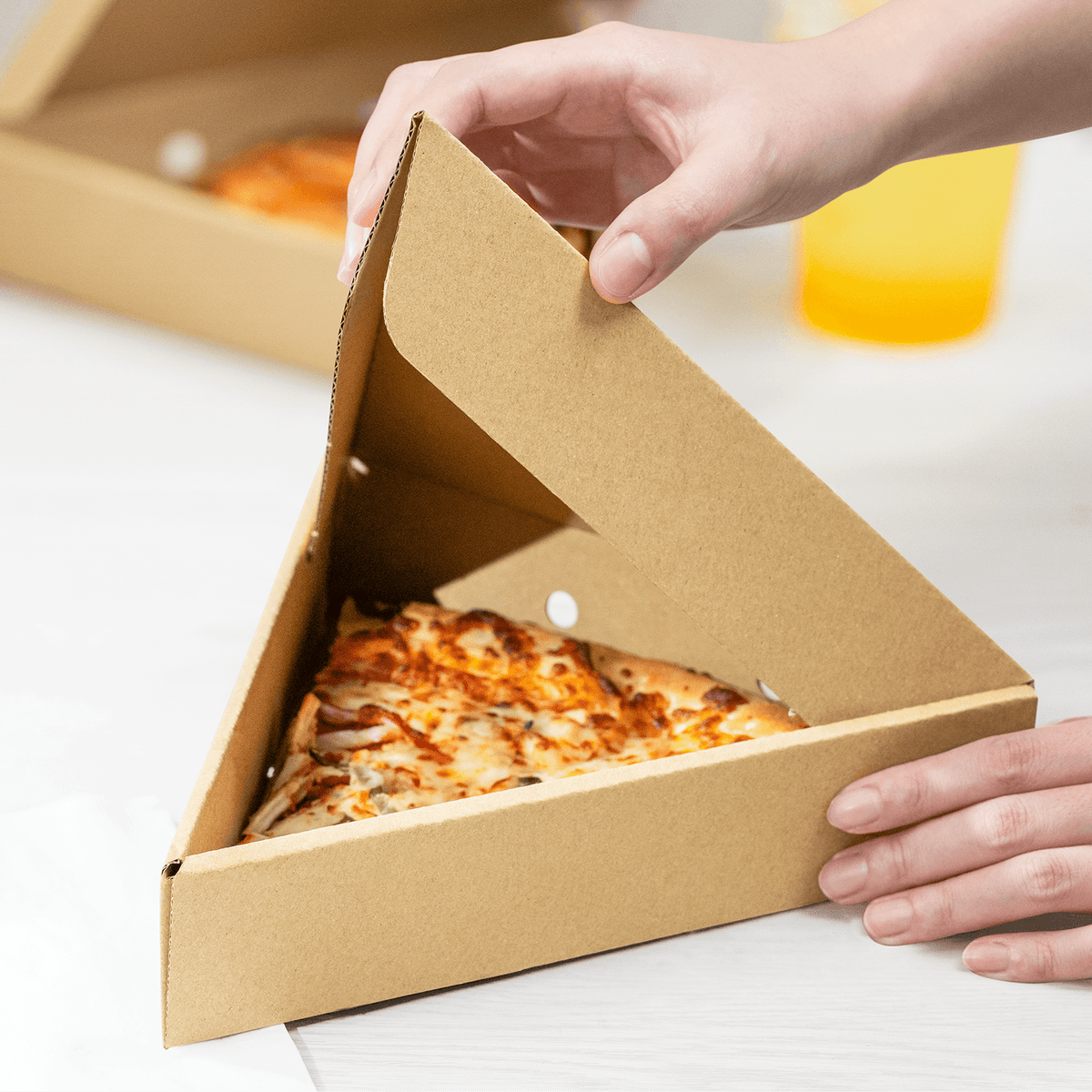 Karat Corrugated Pizza Slice Box, Kraft — 100 ct — product photo 4