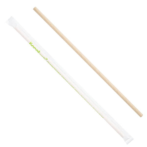 Karat Earth 10.25" Paper Jumbo Straw Paper Wrapped, Kraft — 1,200 pcs — product photo 2