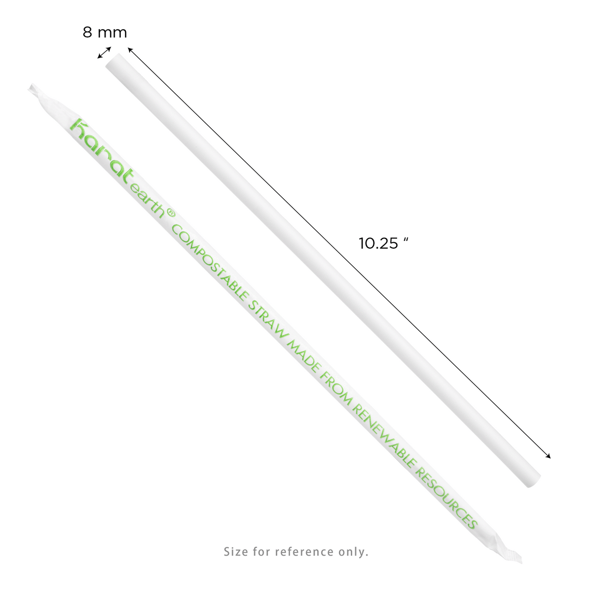 Karat Earth 10.25" PLA Giant Paper Wrapped Straw (8mm), Wihte — 1,200 pcs — product photo 5