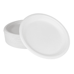 Karat Earth 10'' Molded Fiber Round Plates, PFAS Free, White — 500 pcs — product photo 2