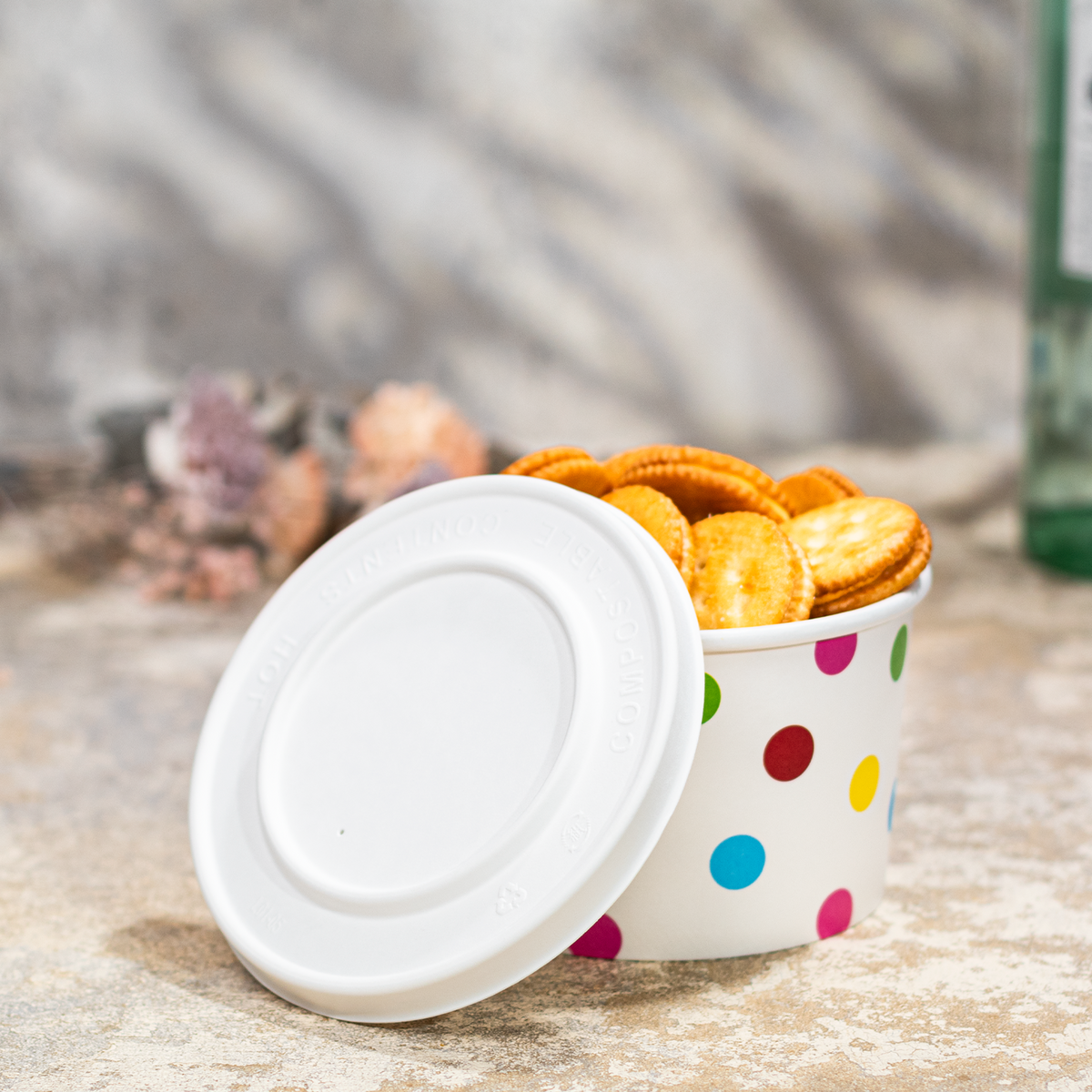 Karat Earth 127mm Compostable Fiber Paper Flat lid for 20 oz Paper Food Container — 600 pcs
