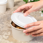 Karat Earth 142mm Compostable Fiber Paper Flat lid for 24-32 oz Paper Food Container — 600 pcs