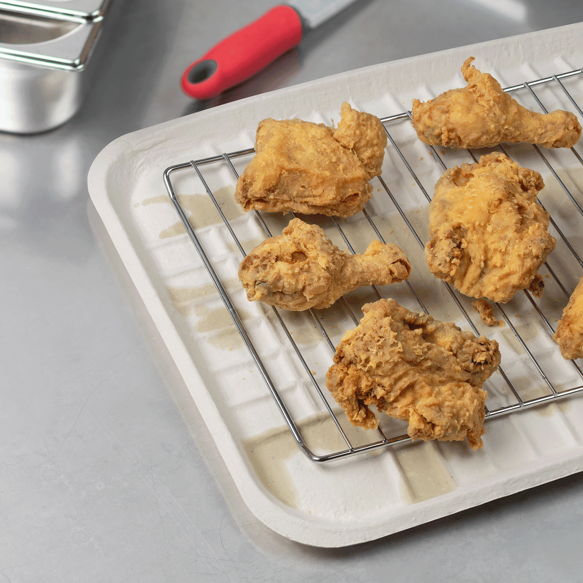 Karat Earth 14”x18” GreaseEase Molded Fiber Food Tray, PFAS free — 100 pcs — product photo 4