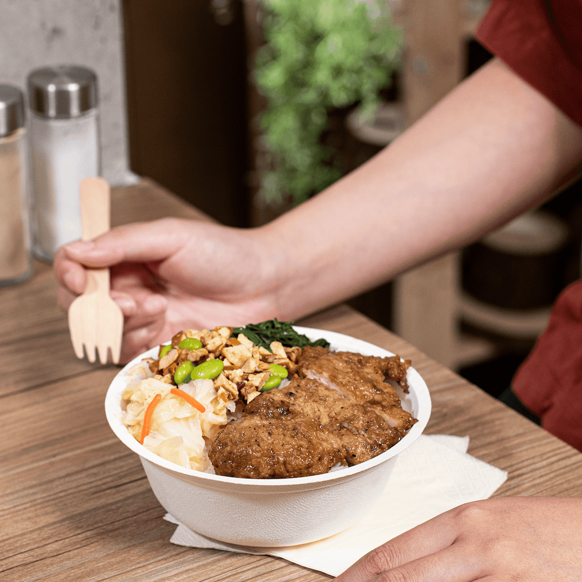 Karat Earth 16oz Molded Fiber Rice Bowl, PFAS Free, White — 1,000 pcs — product photo 3
