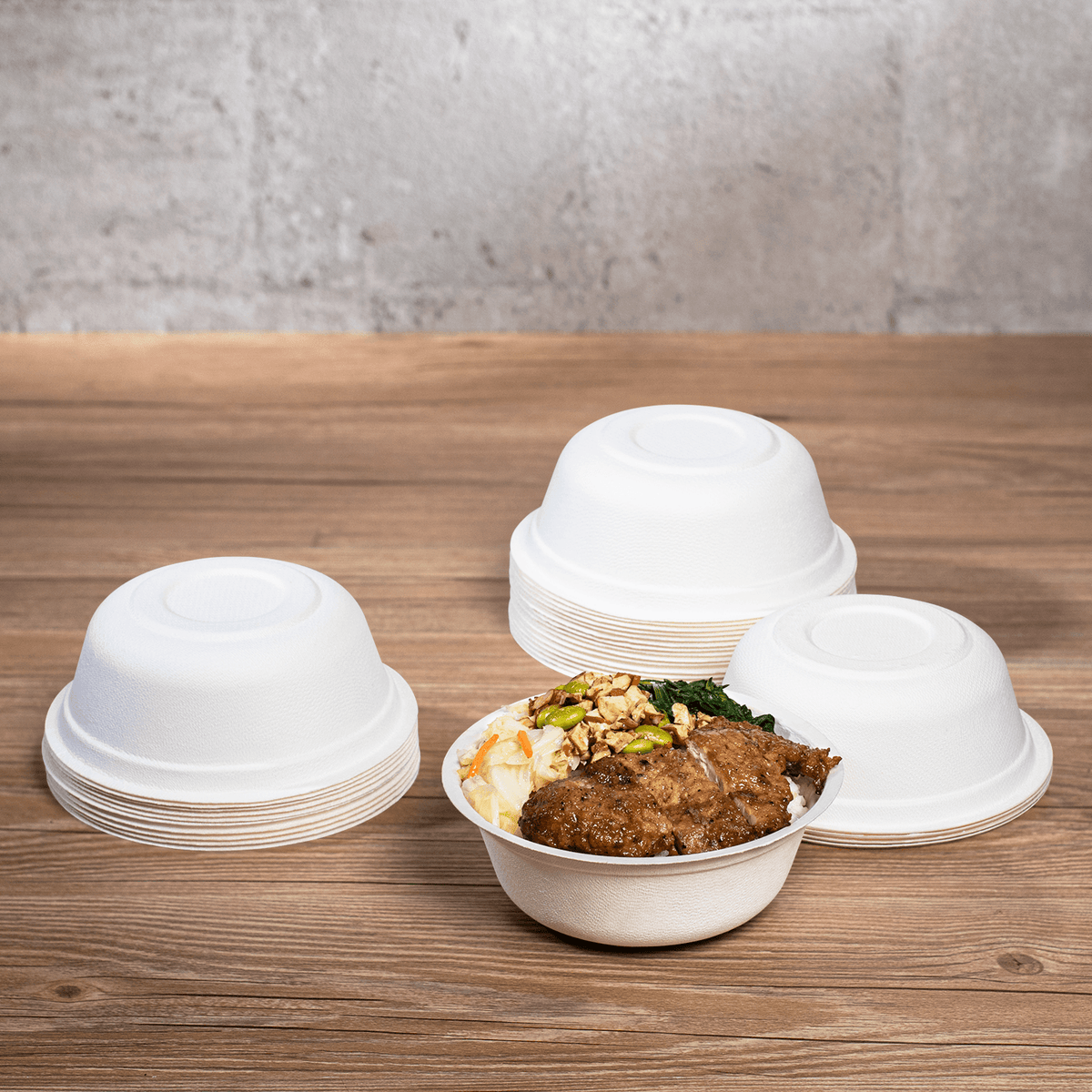 Karat Earth 16oz Molded Fiber Rice Bowl, PFAS Free, White — 1,000 pcs — product photo 5