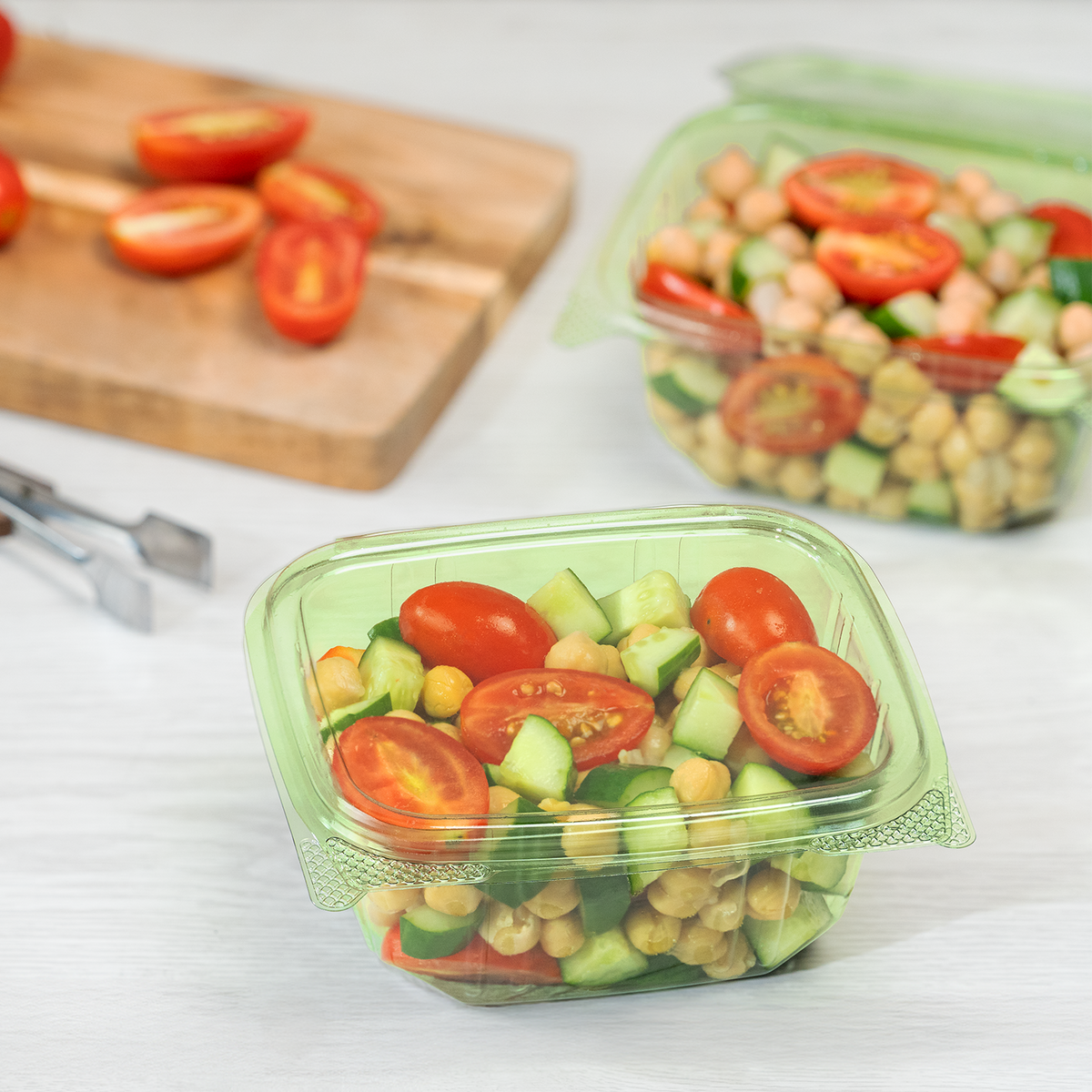 Karat Earth 16oz PLA Hinged Deli Container, Green — 200 pcs