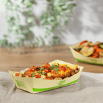 Karat Earth 2.0 lb Bamboo Natural Food Tray, Generic Print — 1,000 pcs