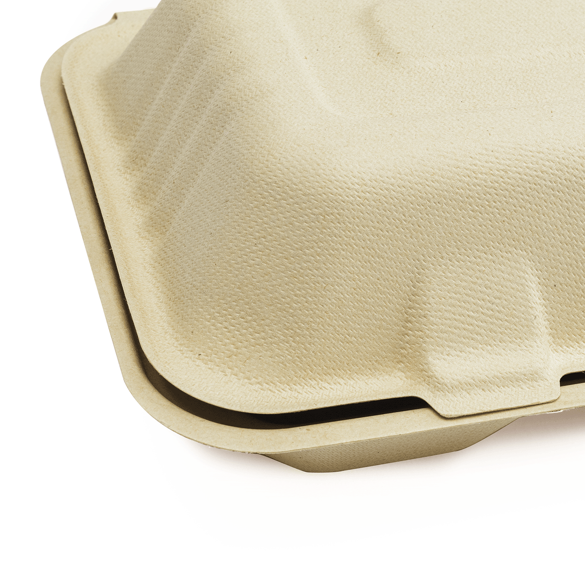 Karat Earth 2 Compartments, 9''x6'' Molded Fiber Hinged Containers, PFAS Free, Natural — 200 pc — product photo 6