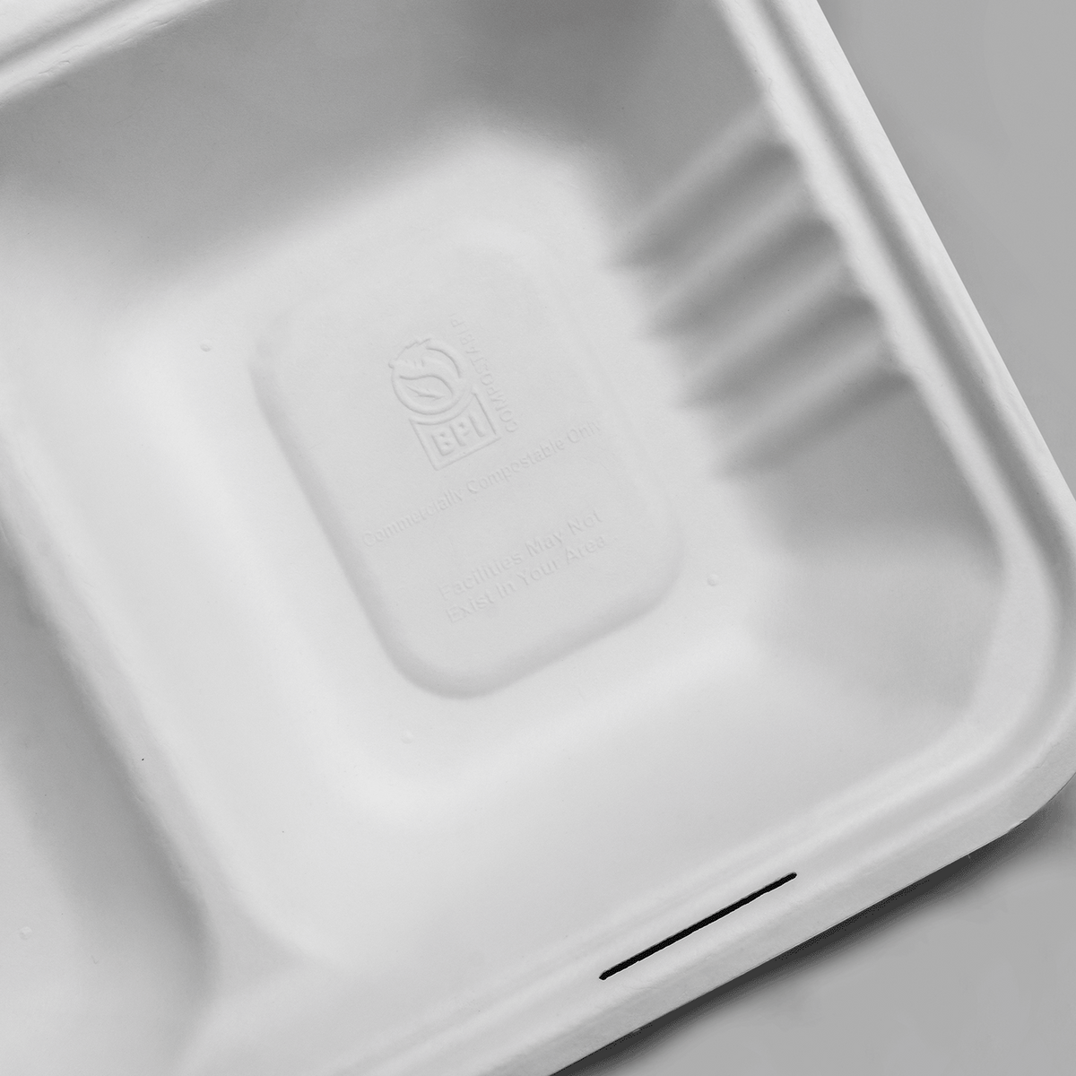 Karat Earth 2 Compartments, 9''x6'' Molded Fiber Hinged Containers, PFAS Free, White — 200 pc — product photo 6